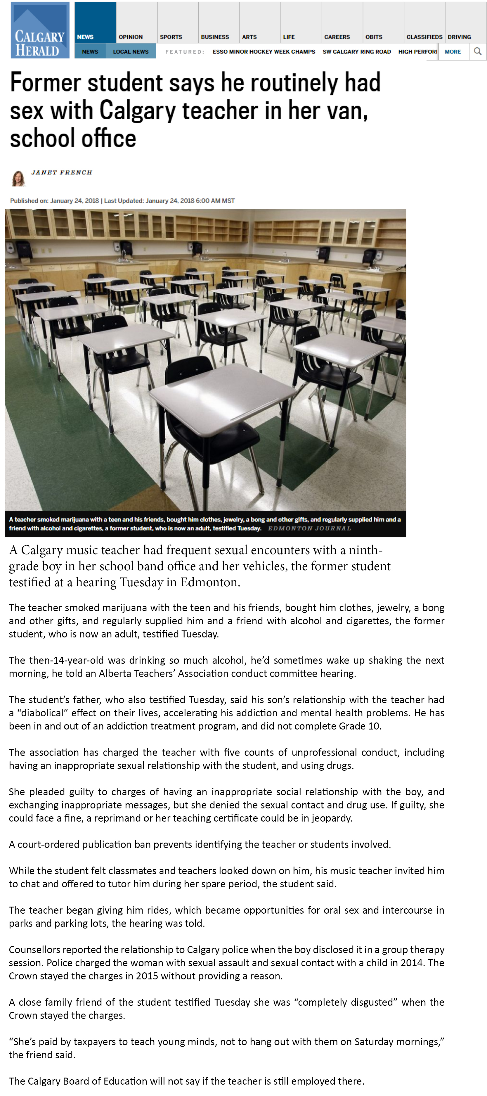 Calgary Herald, January 24, 2018